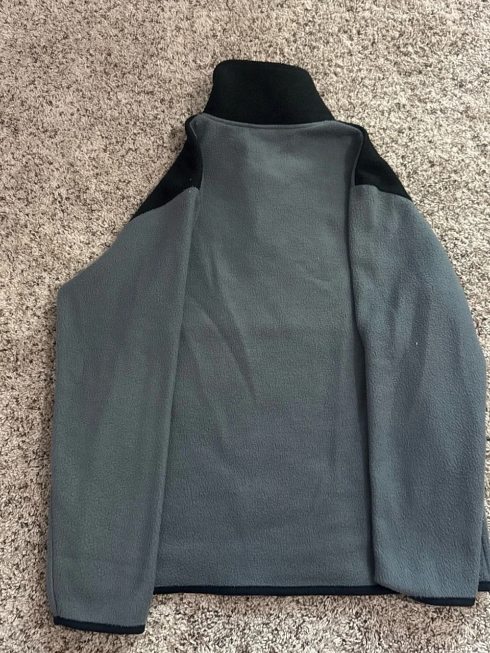 Houston Two-Tone Quarter-Zip Fleece Pullover - Black & Gray - Picture 2 of 3